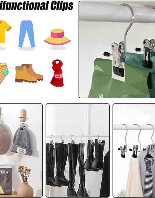 Load image into Gallery viewer, SpaceSaver 360° Rotating Boot Hanger – Portable &amp; Space-Saving Stainless Steel Clip for Closet &amp; Travel
